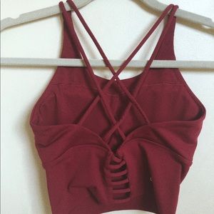 Muses cage back burgundy tank top